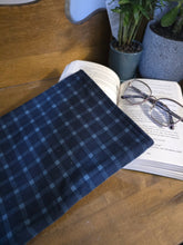 Load image into Gallery viewer, Navy Plaid Booksleeve