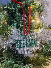 Load image into Gallery viewer, Christmas tree farm license plate ornament forest green