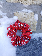 Load image into Gallery viewer, cherry blossom print scrunchie on brick background