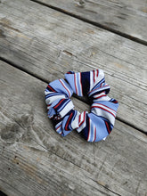 Load image into Gallery viewer, red white and blue stripe scrunchie