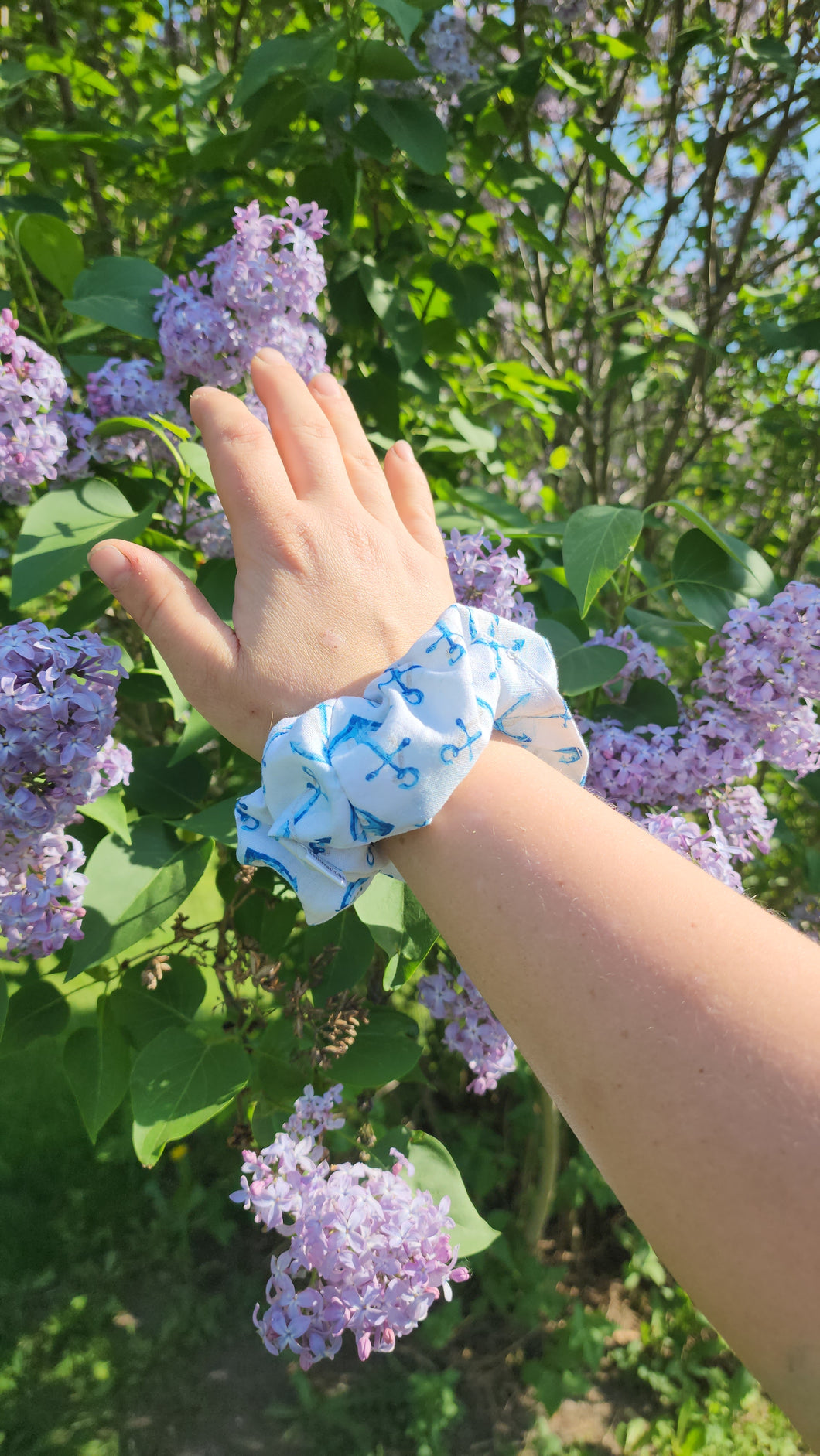 Blue Anchor Scrunchie