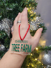 Load image into Gallery viewer, Christmas tree farm license plate ornament forest green
