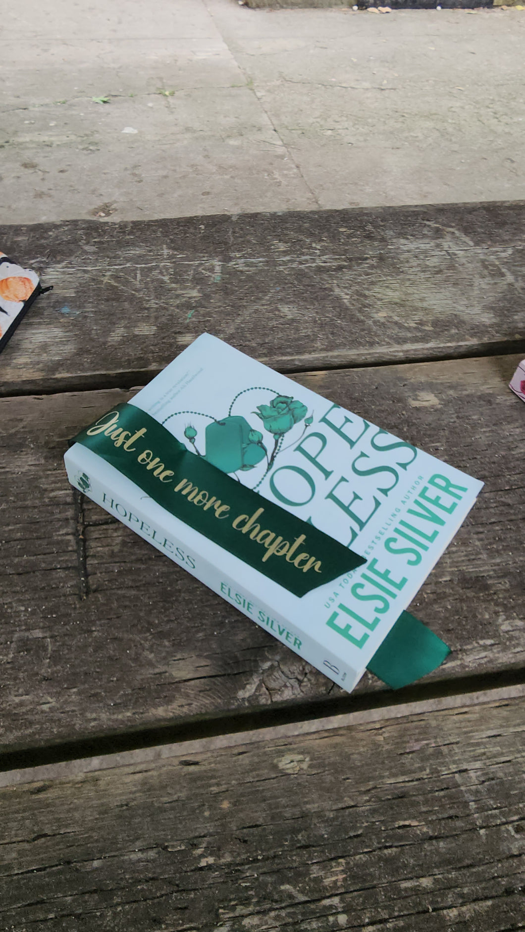 Just one more chapter green ribbon bookmark