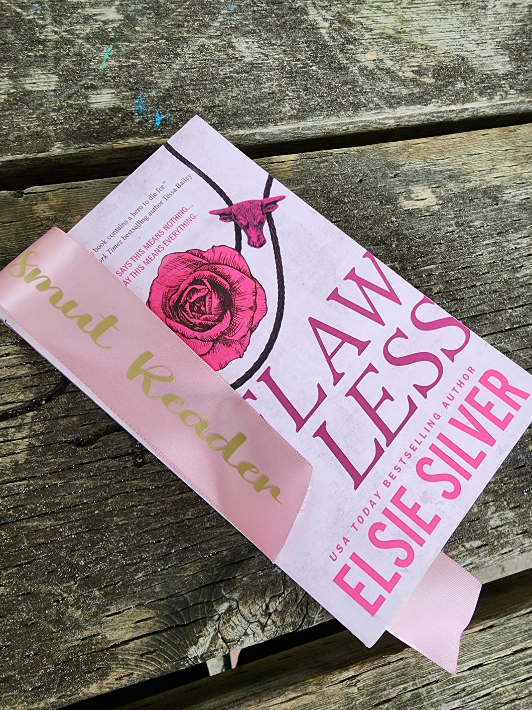 Smut Reader Rose ribbon bookmark