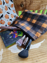 Load image into Gallery viewer, Orange Plaid make up bag
