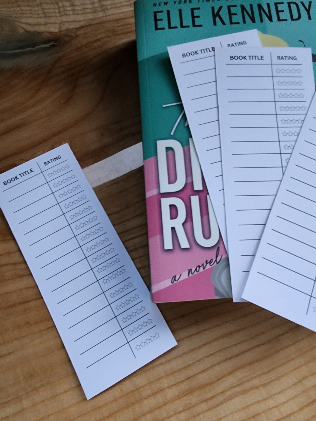 Reading log bookmark