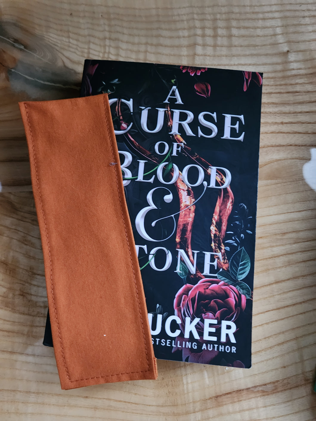 Orange fabric bookmark