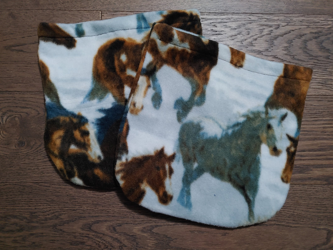 Grey Horse print Stirrup cover set