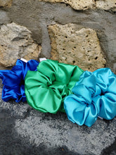 Load image into Gallery viewer, Sky blue Satin Scrunchie
