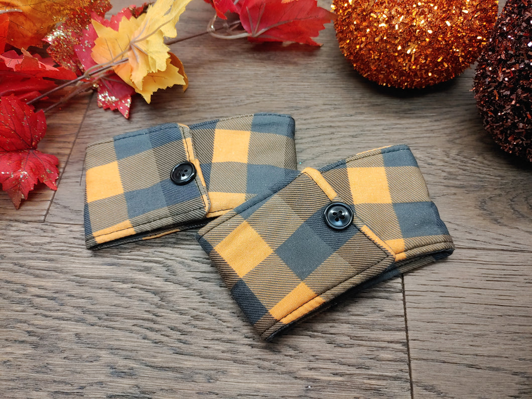 Orange Plaid Drink Cozie