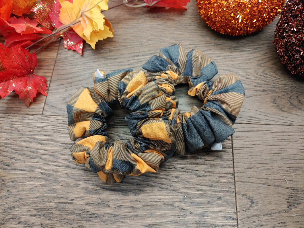 Orange Plaid scrunchie