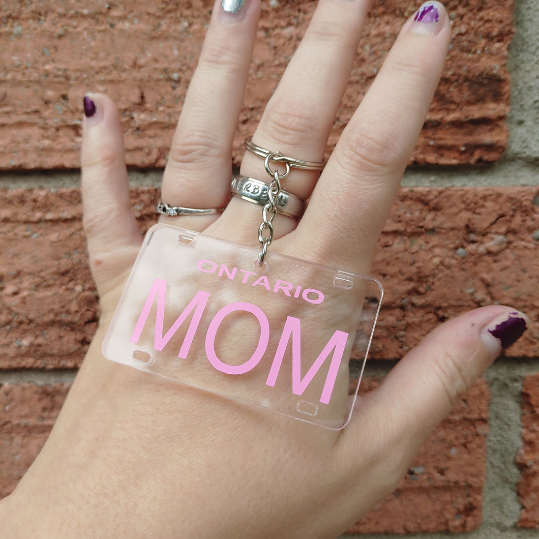 MOM License plate key chain